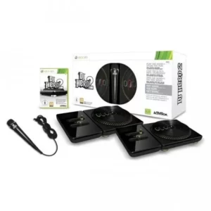 DJ Hero 2 Party Bundle 2 контроллера + микрофон + игра DJ Hero 2 + игра DJ Hero на xbox