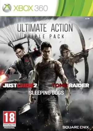 Ultimate Action Triple Pack Just Cause 2, Sleeping Dogs, Tomb Raider на xbox